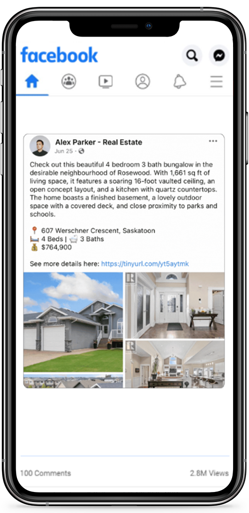 Social media post example